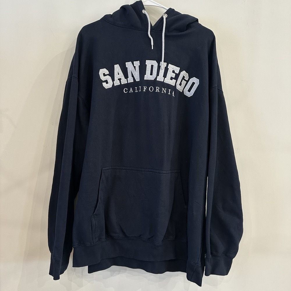 Unisex San Diego California Hooded Pullover Sweatshirt Blue 2XL Ocean Beach‎